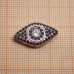 Бусина "Глаз" из латуни с родиевым покрытием и цирконами