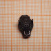 Бусина "Волк" из латуни с черным родиевым покрытием и цирконами