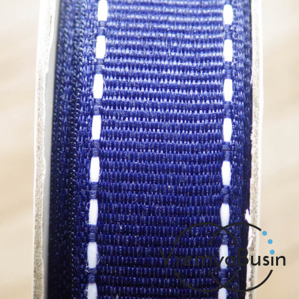 Лента репсовая, 15 мм, цвет темно-синий с полосками (1 м.)