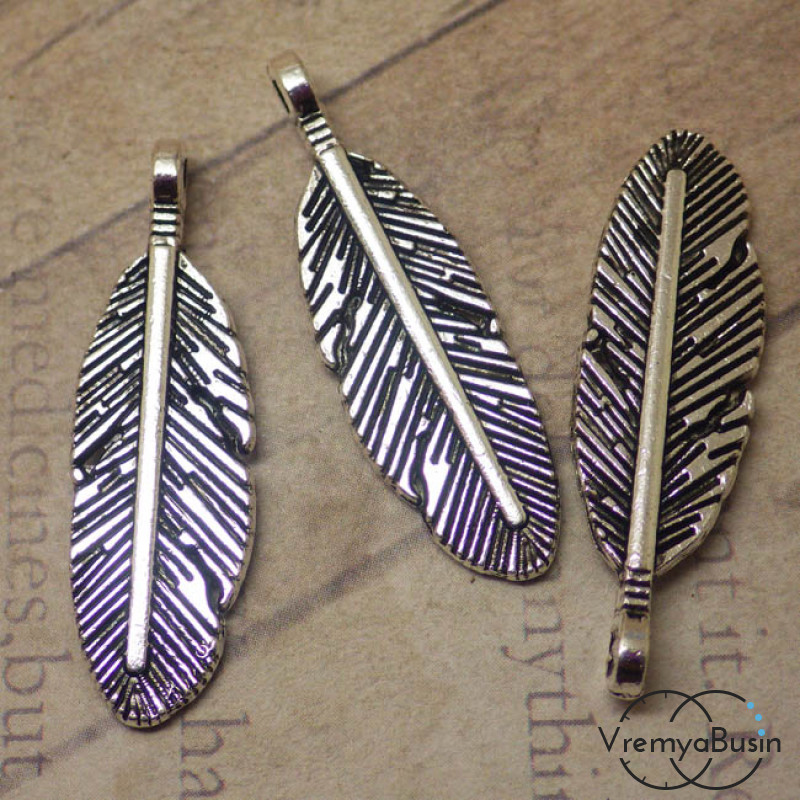 Перо. Подвеска под серебро