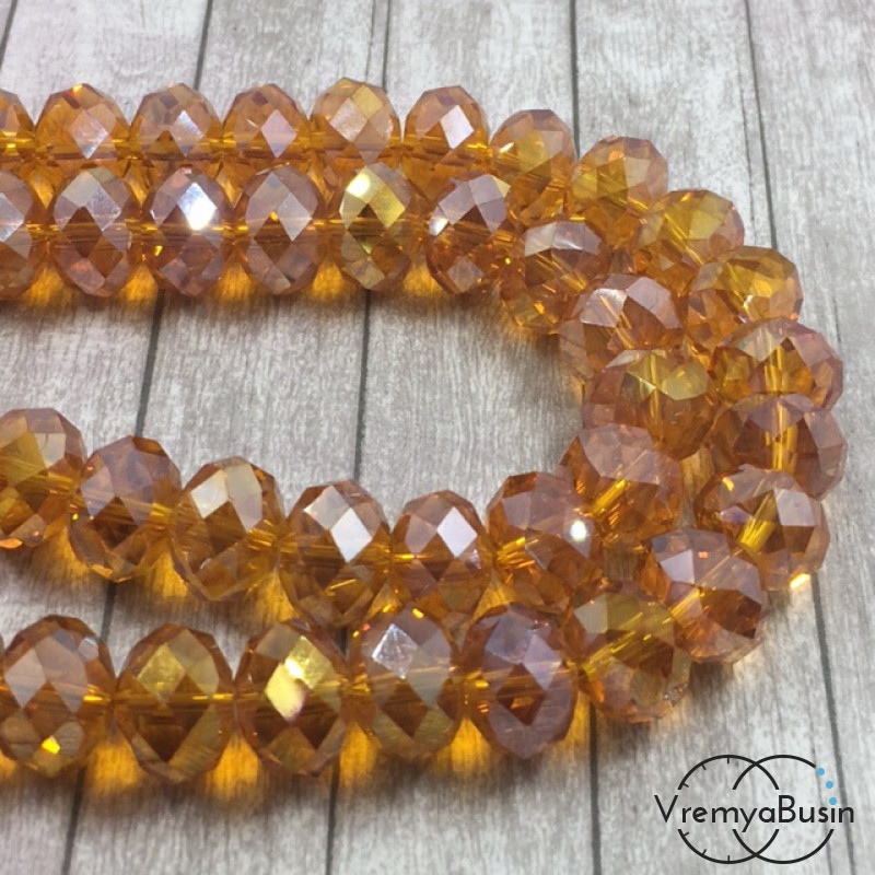 Крупные бусины из граненого стекла 8х12 мм (1 шт.)
