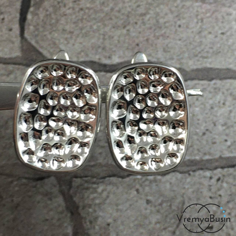 Швензы с английским замком, латунь с родиевым покрытием (1 пара)