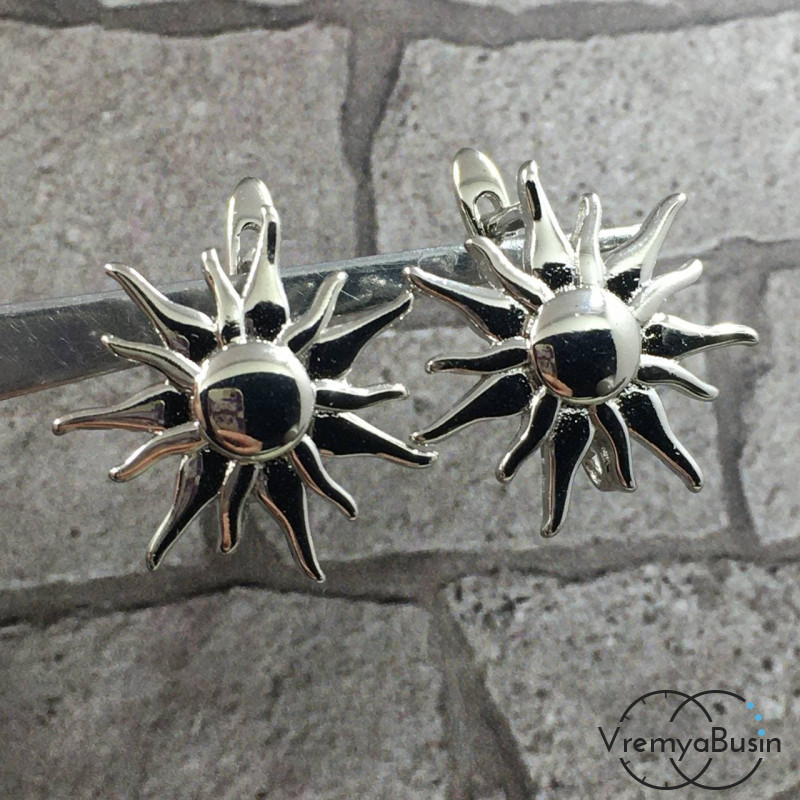 Швензы с английским замком, латунь с родиевым покрытием (1 пара)