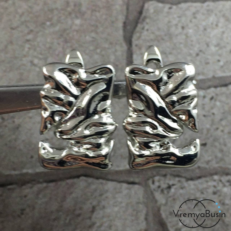 Швензы с английским замком, латунь с родиевым покрытием (1 пара)