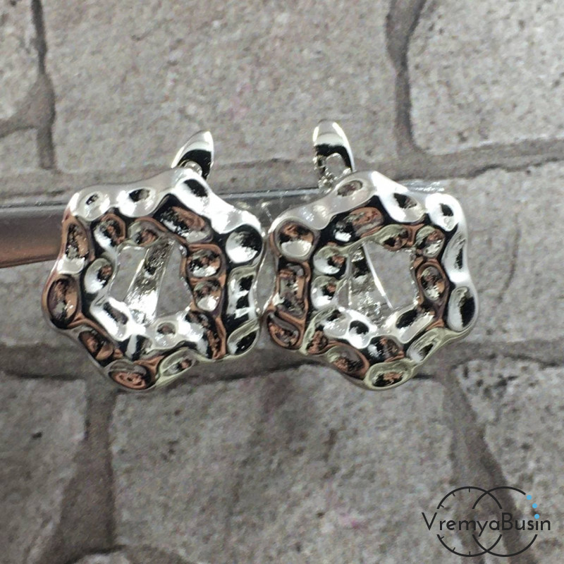 Швензы с английским замком, латунь с родиевым покрытием (1 пара)