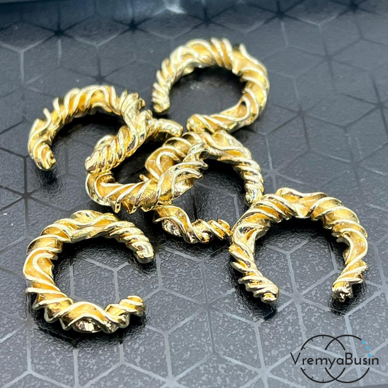 Кафф для ушка, кольцо зажимное, латунь с позолотой (1 шт.)