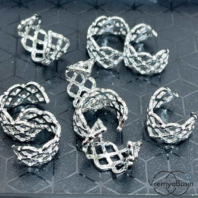 Кафф для ушка, кольцо зажимное, латунь с родиевым покрытием (1 шт.)