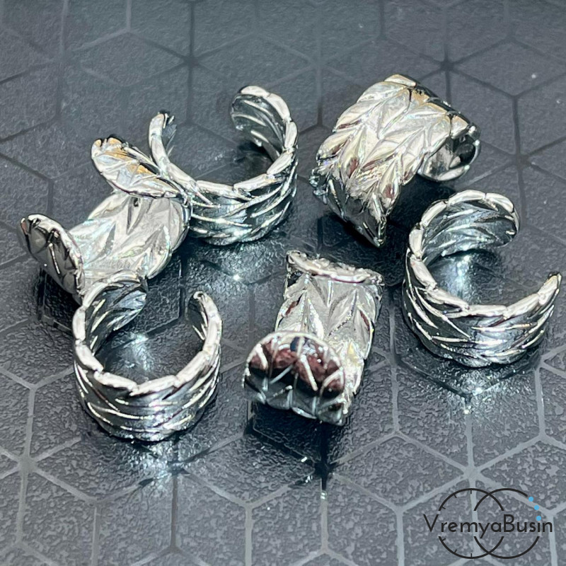 Кафф для ушка, кольцо зажимное, латунь с родиевым покрытием (1 шт.)