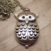 Часы карманные с цепочкой "Сова", цвет серебро
