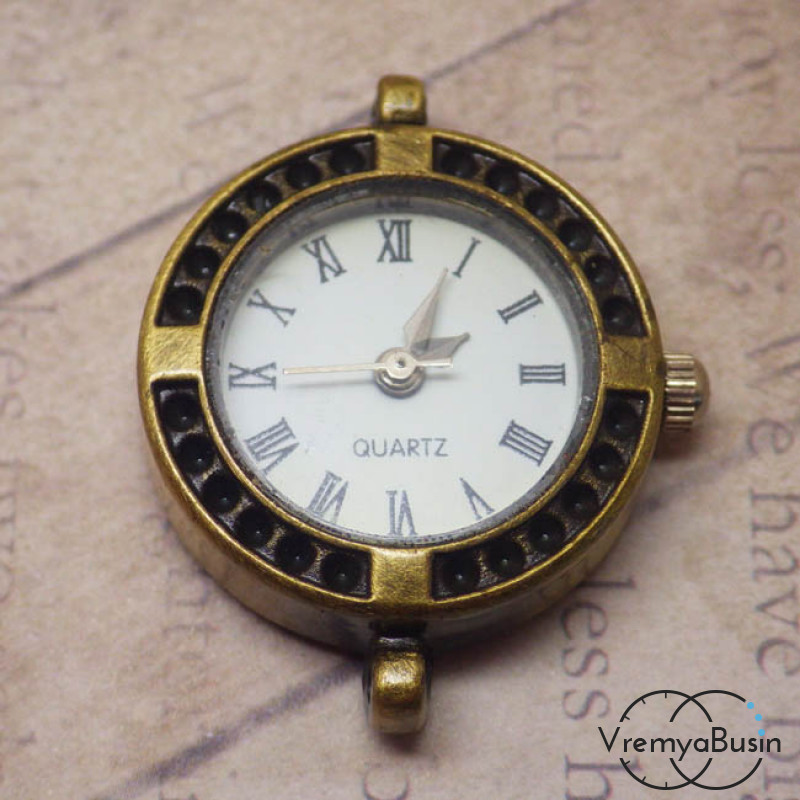 Основа для часов, цвет бронза, циферблат римский (1 шт.)