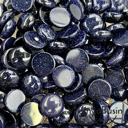 Авантюрин синий, кабошон круглый 12 мм (1 шт.)