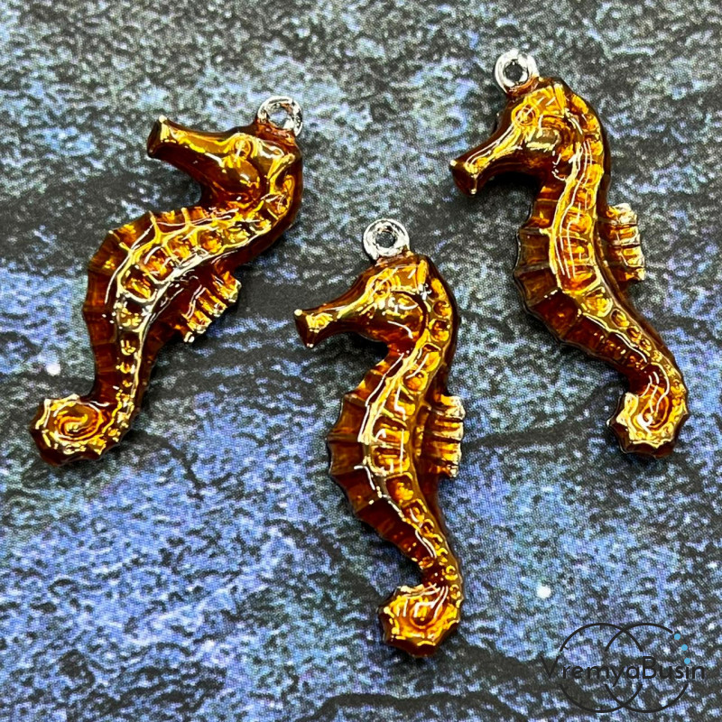 Облегченная подвеска с эмалью, морской конек  11х27х4 мм (1 шт.)