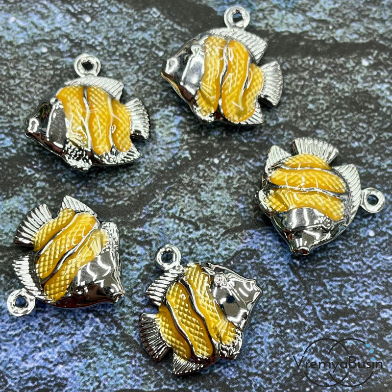 Облегченная подвеска с эмалью, рыбка 17х17х5 мм (1 шт.)