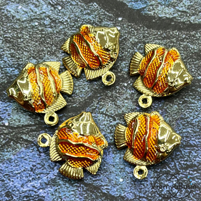 Облегченная подвеска с эмалью, рыбка 17х17х5 мм (1 шт.)