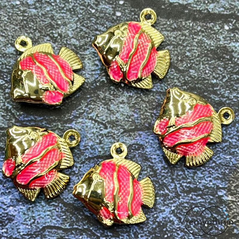 Облегченная подвеска с эмалью, рыбка 17х17х5 мм (1 шт.)