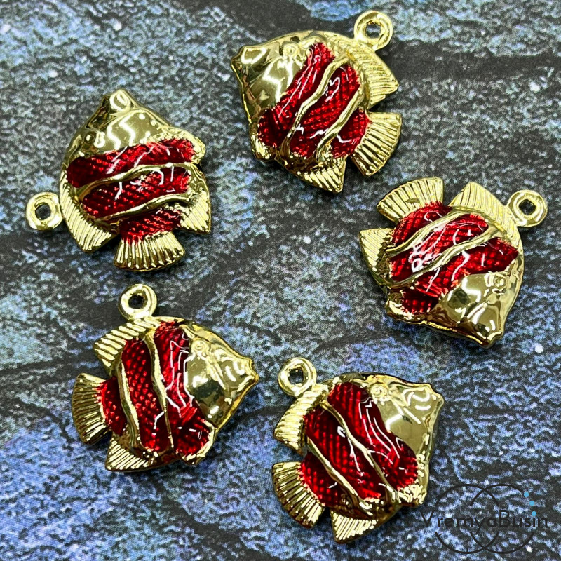 Облегченная подвеска с эмалью, рыбка 17х17х5 мм (1 шт.)