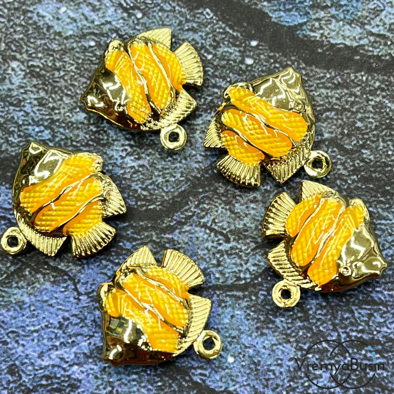 Облегченная подвеска с эмалью, рыбка 17х17х5 мм (1 шт.)