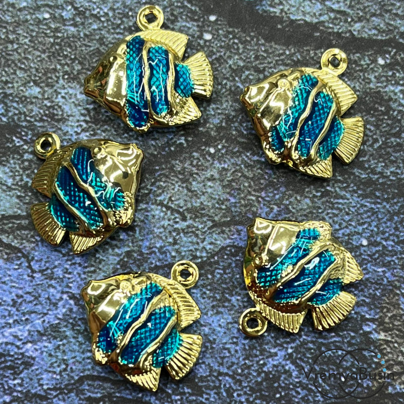 Облегченная подвеска с эмалью, рыбка 17х17х5 мм (1 шт.)