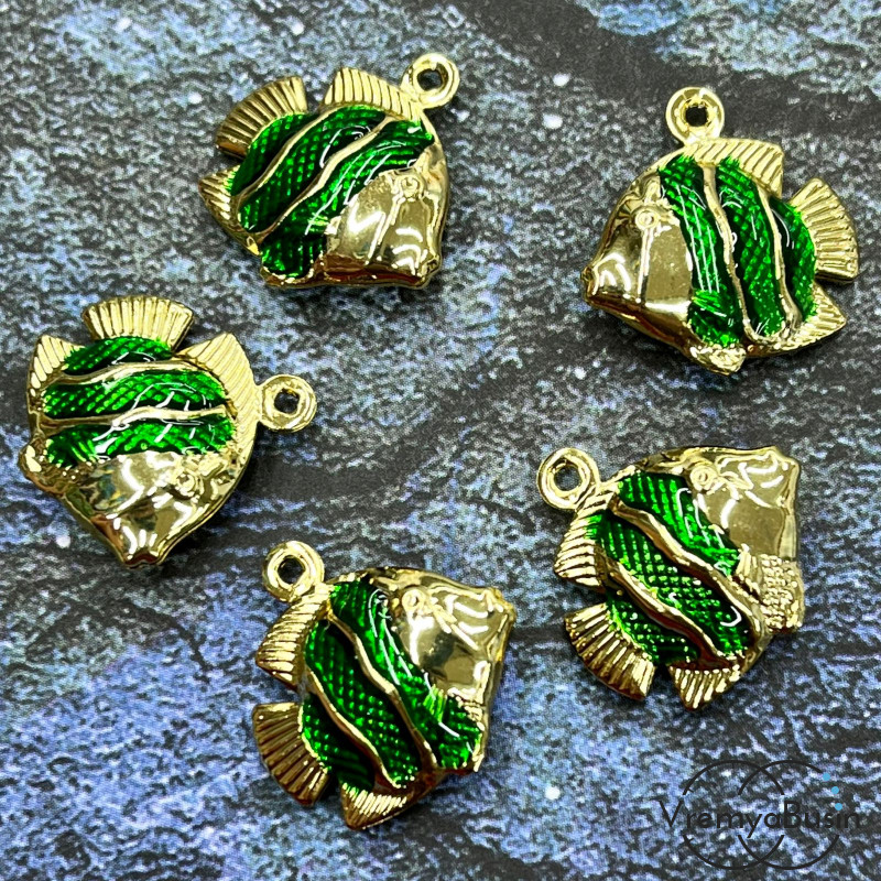 Облегченная подвеска с эмалью, рыбка 17х17х5 мм (1 шт.)