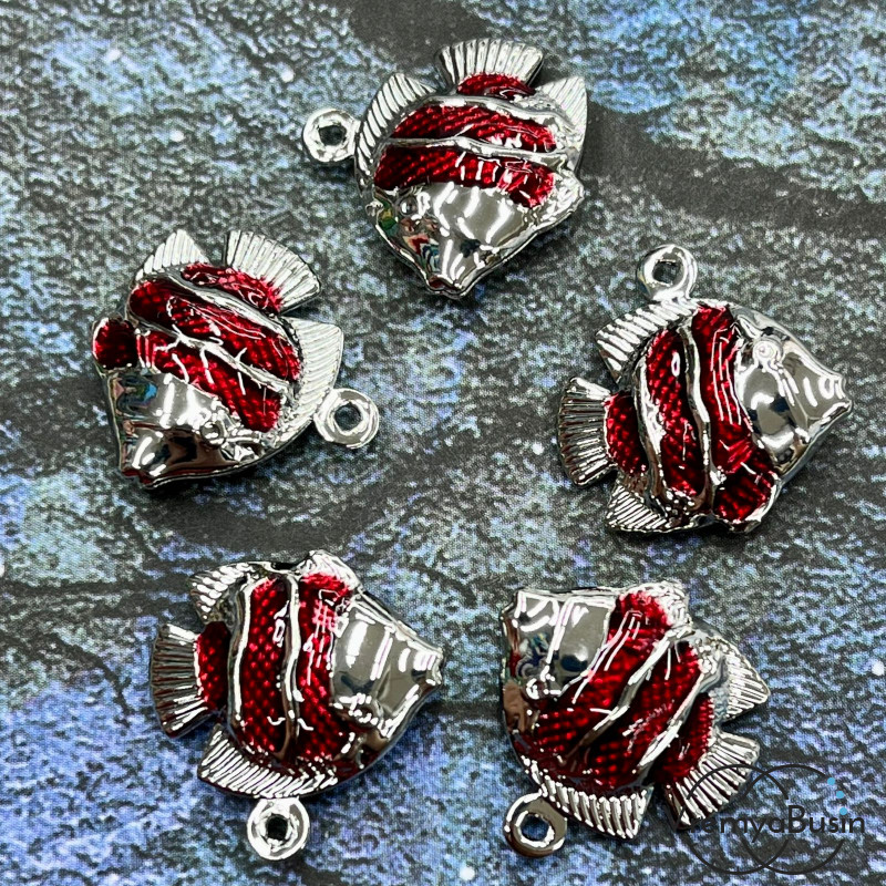 Облегченная подвеска с эмалью, рыбка 17х17х5 мм (1 шт.)