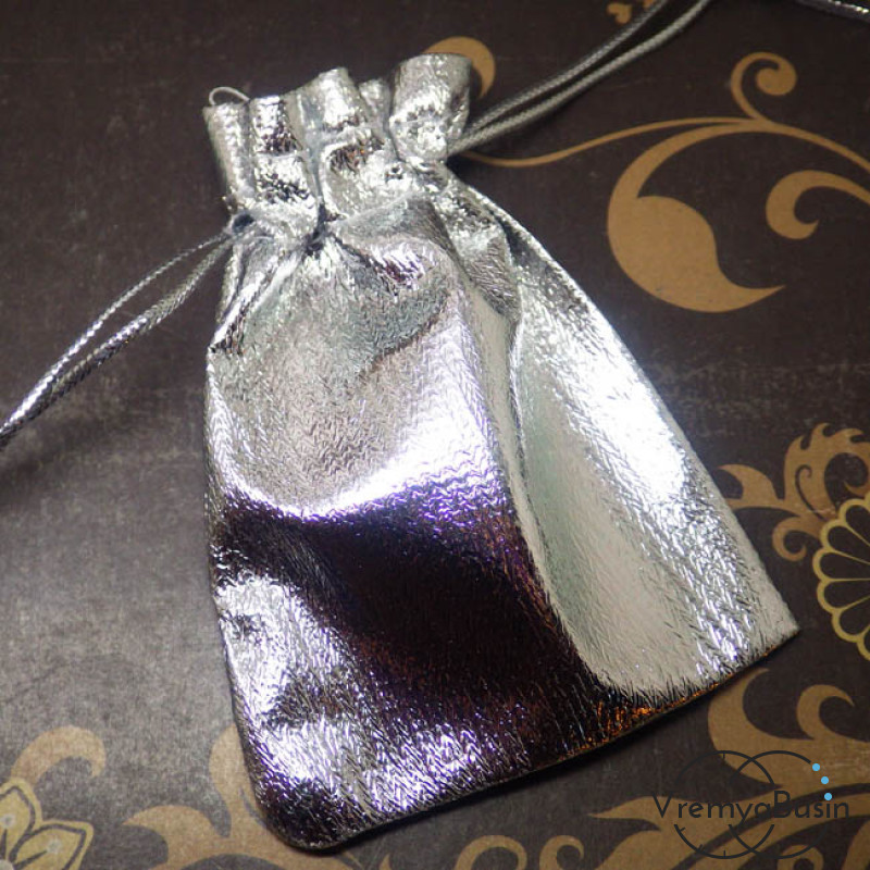 Мешочки из ткани, серебристые 7х9 см (1 шт.)