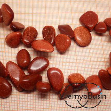 Авантюрин коричневый. Галтовка крупная овальная (1 шт.)