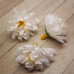 Цветок из ткани, 40 мм, цв. белый  (1 шт.)