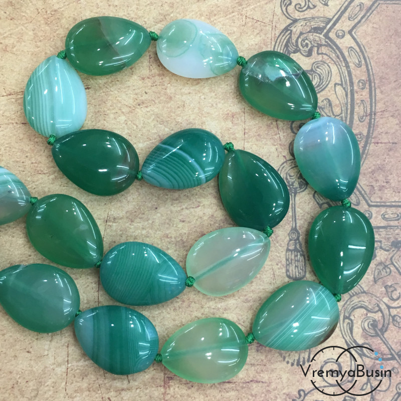 Агат тонированный, капля плоская 18х25 мм (9 шт.)