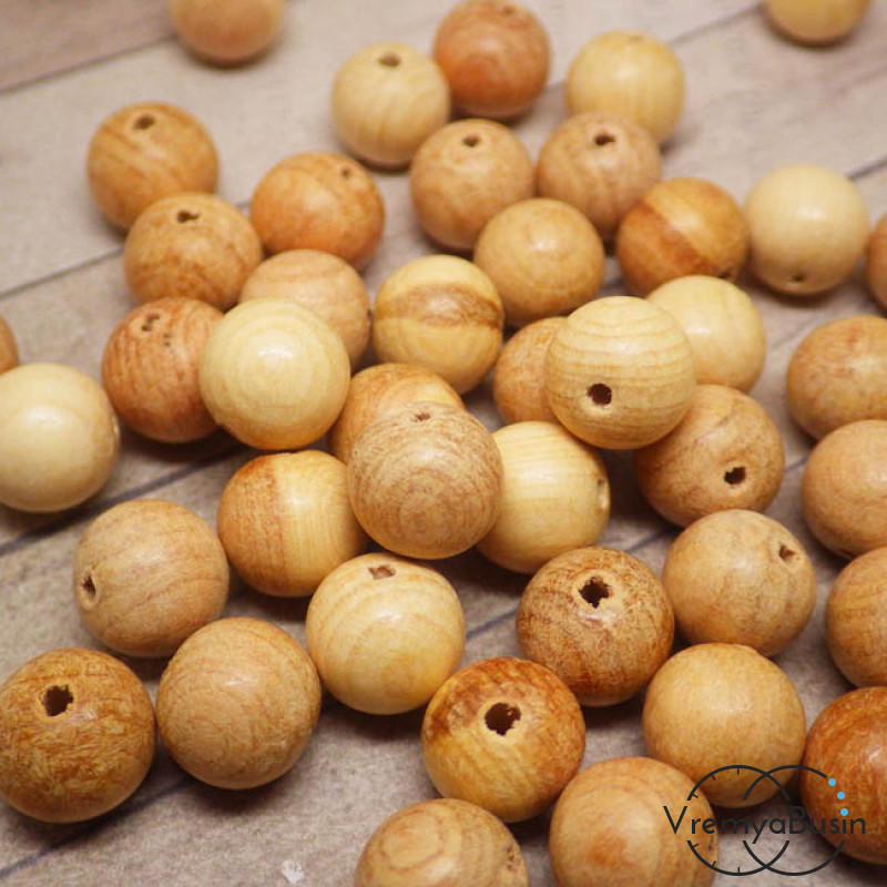 Бусины из можжевельника, шарик 9 мм (1 шт.)