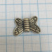 Бусина металлическая "Бабочка", цв. серебро 11х15 мм  (1 шт.)