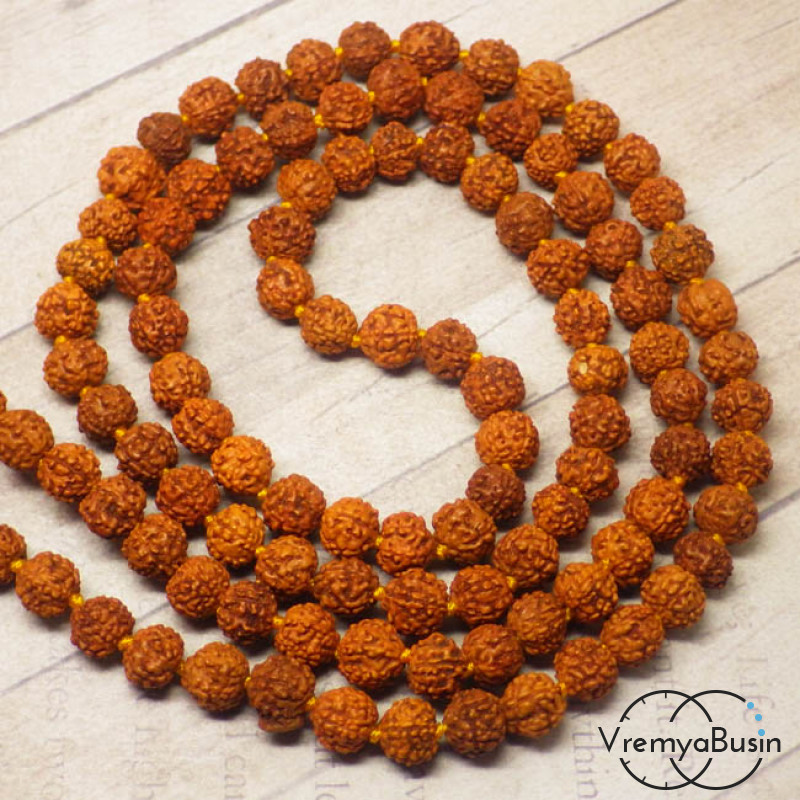 Рудракша, семя священного дерева, бусины 6 мм (1шт.)