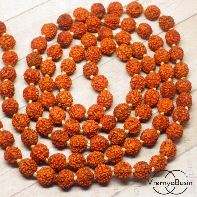 Рудракша, семя священного дерева, бусины 8 мм (1 шт.)