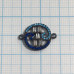 Коннектор "Медальон" с цветными фианитами, латунь с черным родиевым покрытием (1 шт.)