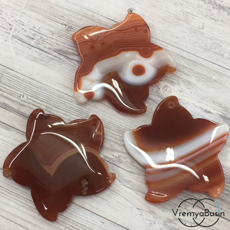 Подвеска из резного агата "Цветок" (1 шт.)