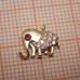 Подвеска с фианитами "Мини-слоник", латунь с позолотой (1 шт.)