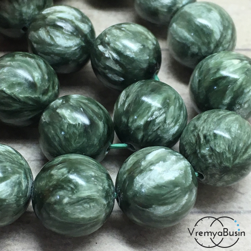 Серафинит натур., шарик гладкий, 12 мм (1 шт.)