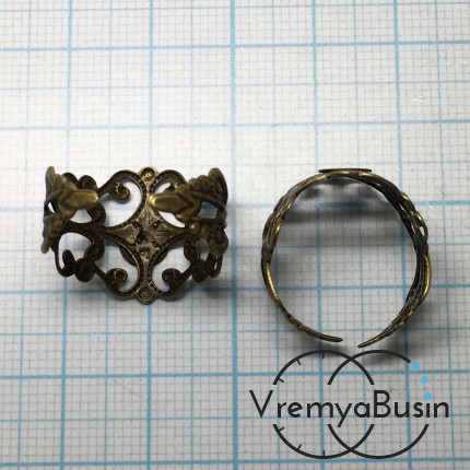 Основа для кольца из филиграни с сеттингом под кабошон 6 мм, цв. бронза (1 шт.)