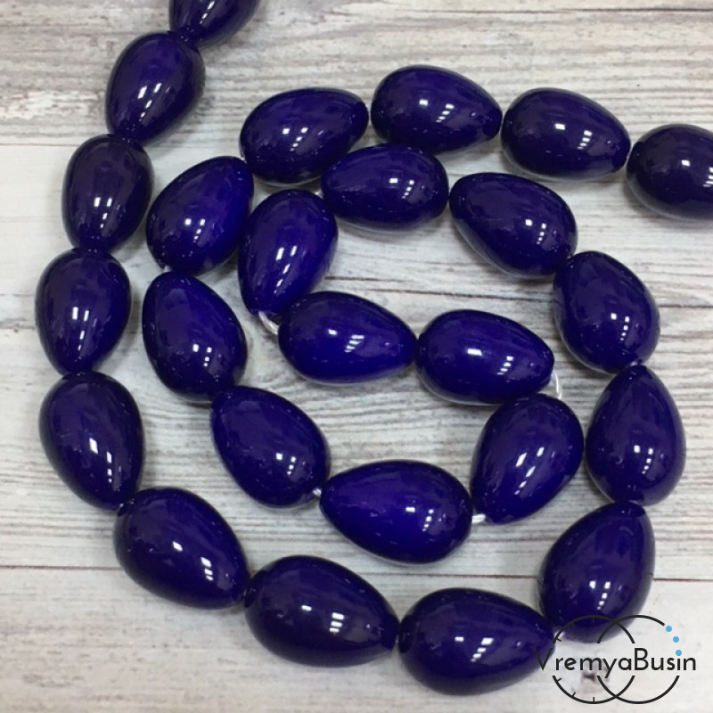 Бусины капли из стекла под жемчуг, 10х14 мм (1 шт.)