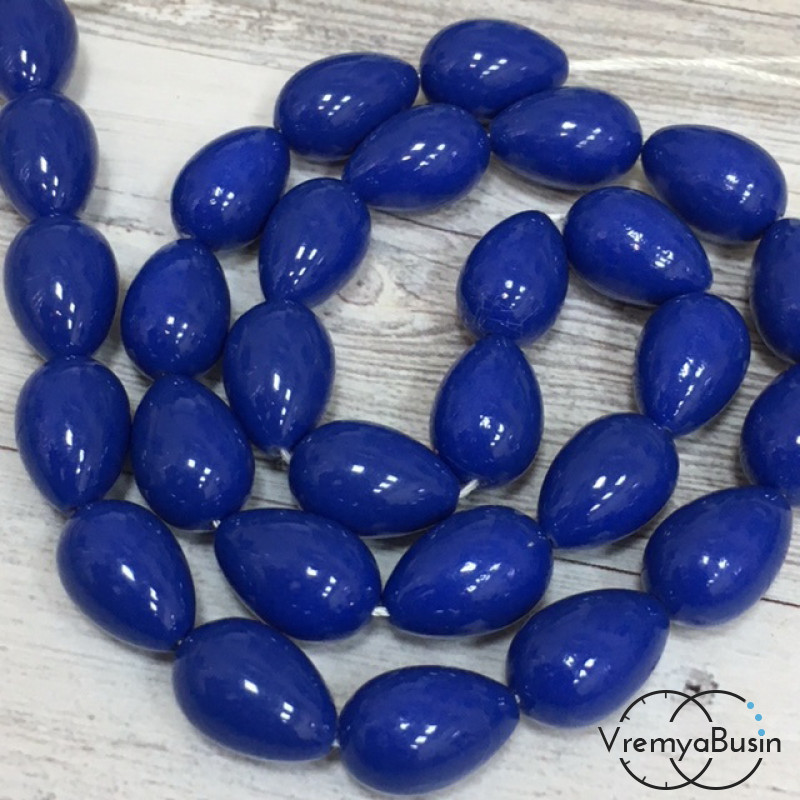 Бусины капли из стекла под жемчуг, 10х14 мм (1 шт.)