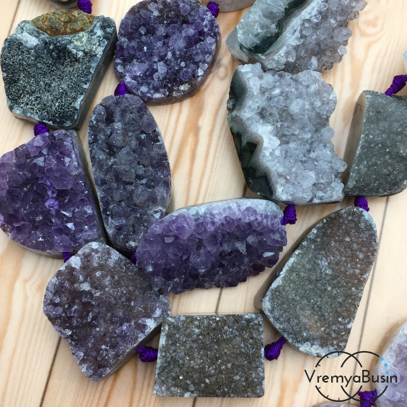 Друза аметиста, крупные бусины (1 шт.)