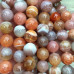 Агат бразильский натур. Шарик гладкий 10 мм (1/2 нити, ок. 19 шт.)