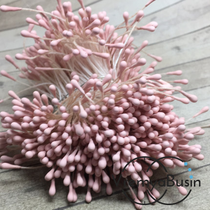 Тычинки для цветов, 1.5 мм цв. розовый (100 шт.)