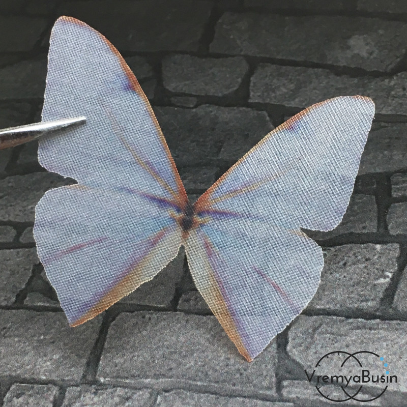 Крылья бабочки из органзы, 40х48 мм, цв. голубой (1 шт.)