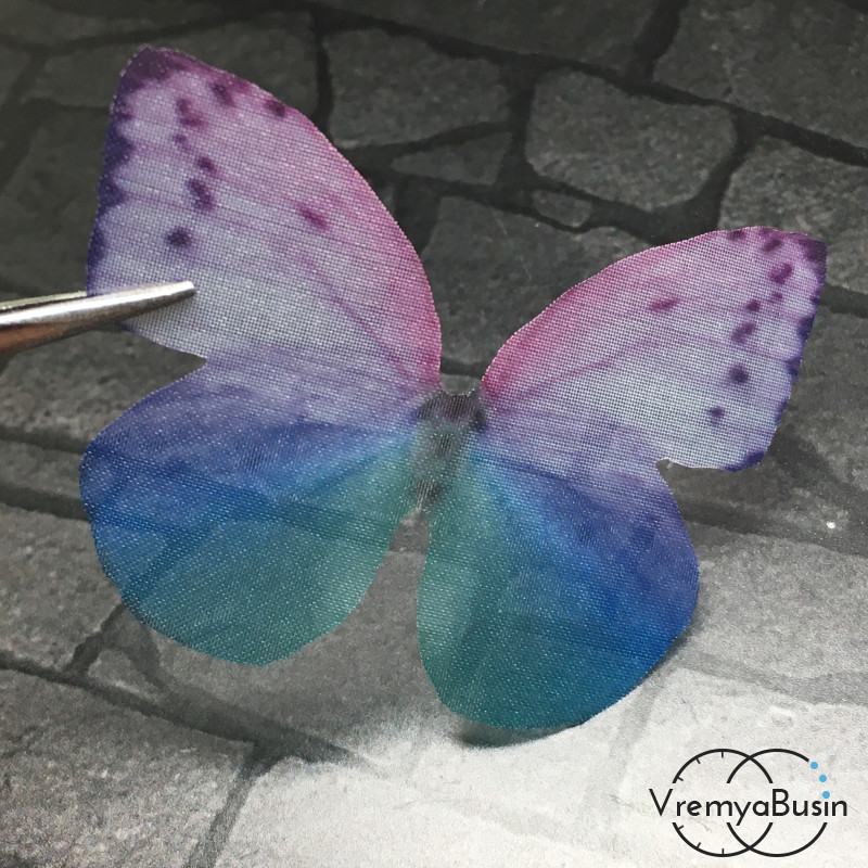 Крылья бабочки из органзы, 36х48 мм, цв. разноцветный  (1 шт.)