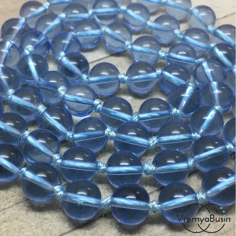 Бусины из стекла, 8 мм цв. голубой (1 шт.)