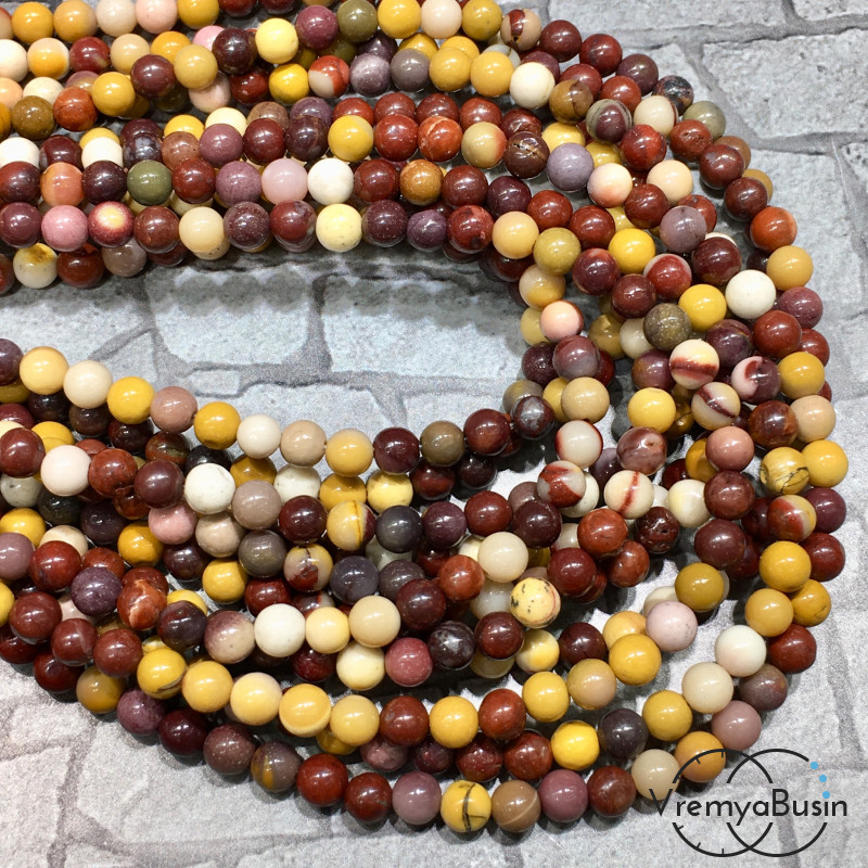 Яшма, шарик гладкий 4 мм (нить, ок. 95 шт.)