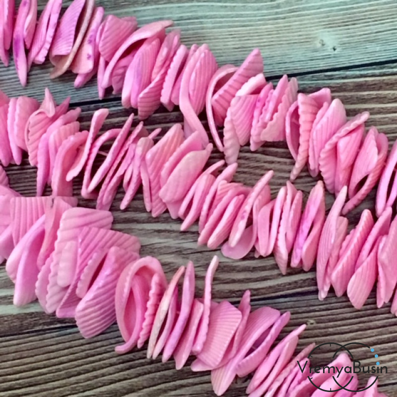 Сколы ракушек тонированные, цв. (нить 10 см.)