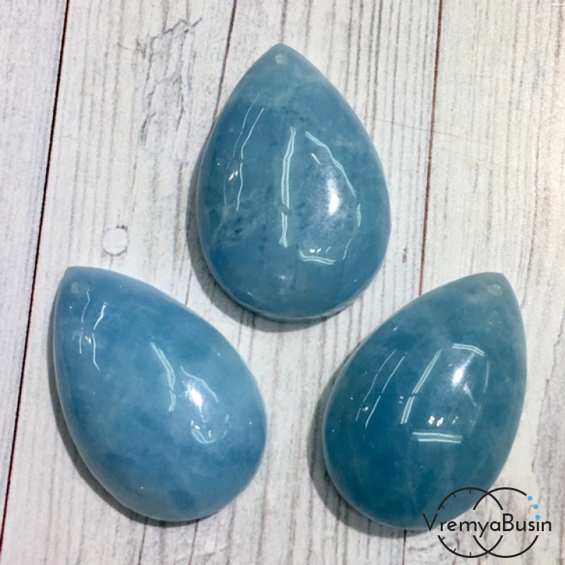 Аквамарин капля, кулон из камня в асс. (1 шт.)