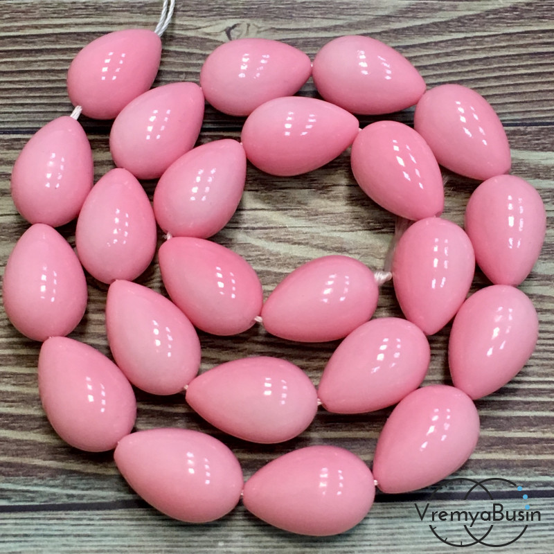 Бусины капли из стекла под жемчуг, 10х14 мм (1 шт.)