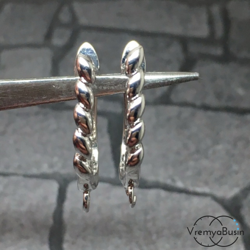 Швензы с английским замком. Латунь с родиевым покрытием 